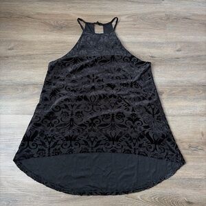 Francesca’s Black Velvet Tank Top